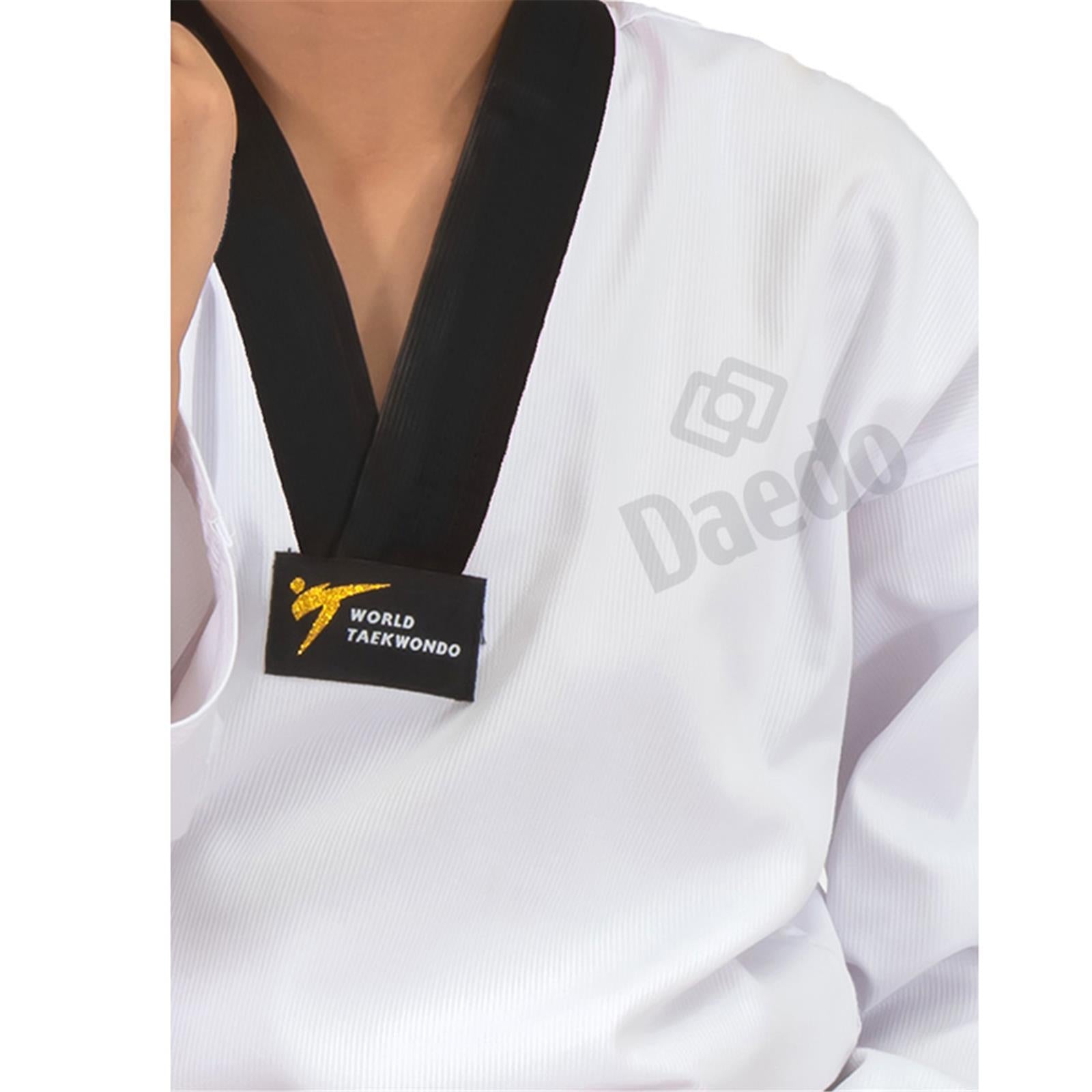 Taekwondo-Anzug DAEDO Schwarzer Kragen Retro-Druck