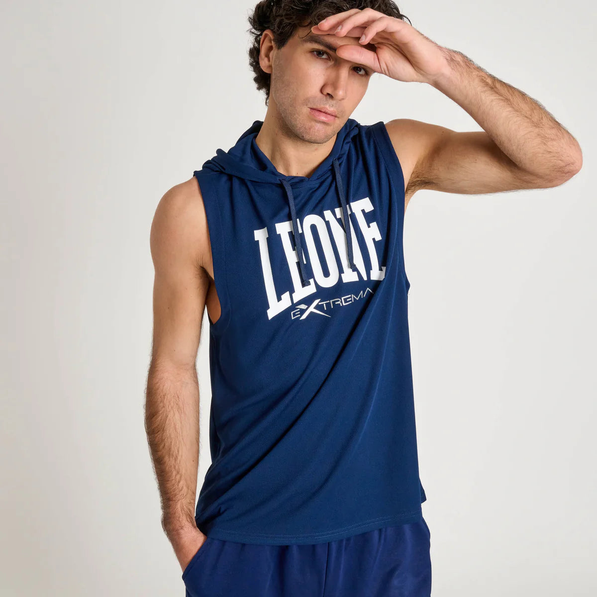Sudadera sin mangas Leone con capucha y logotipo