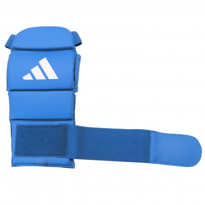 Particolare della chiusura a strappo dei guantini Adidas Ju Jitsu blu