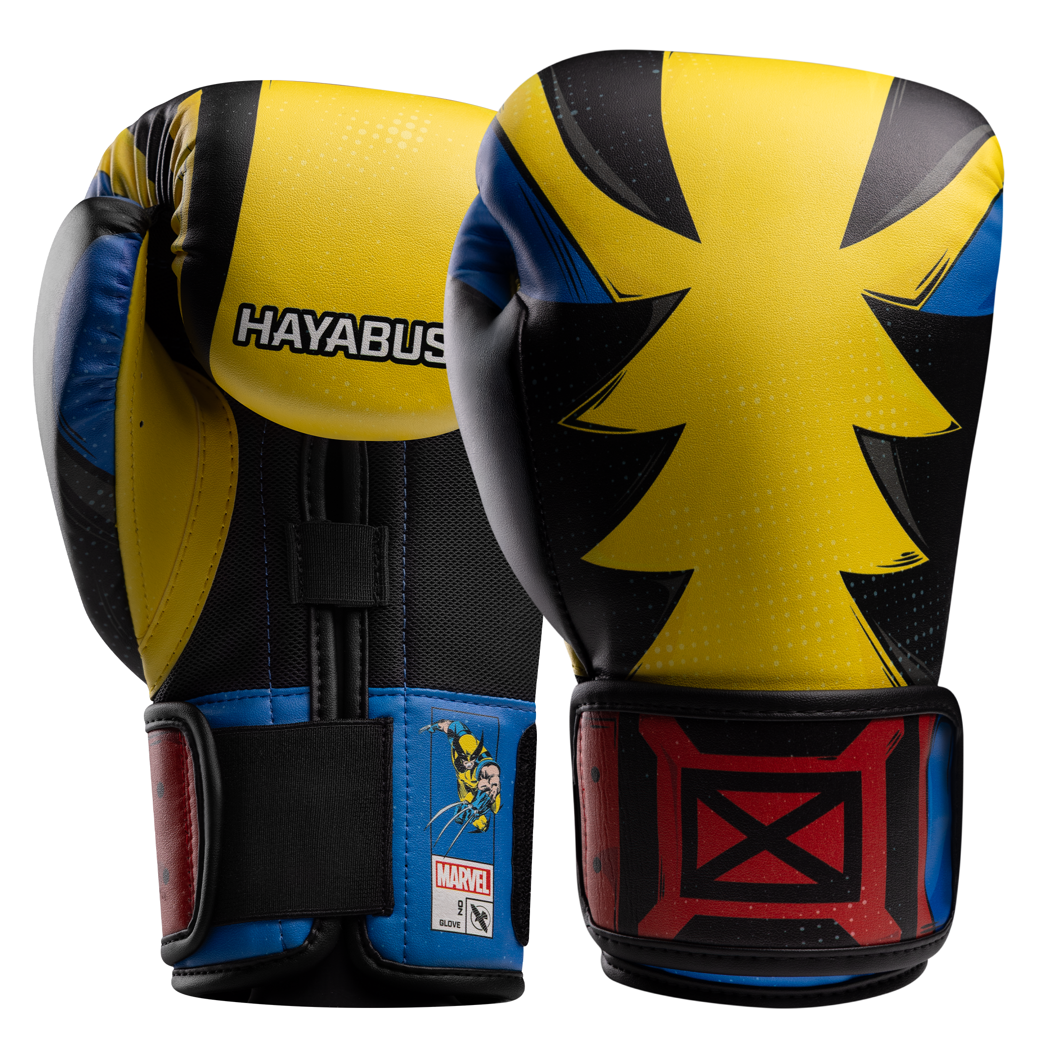 Coppia di guantoni da boxe Hayabusa Marvel Classic Wolverine gialli e neri