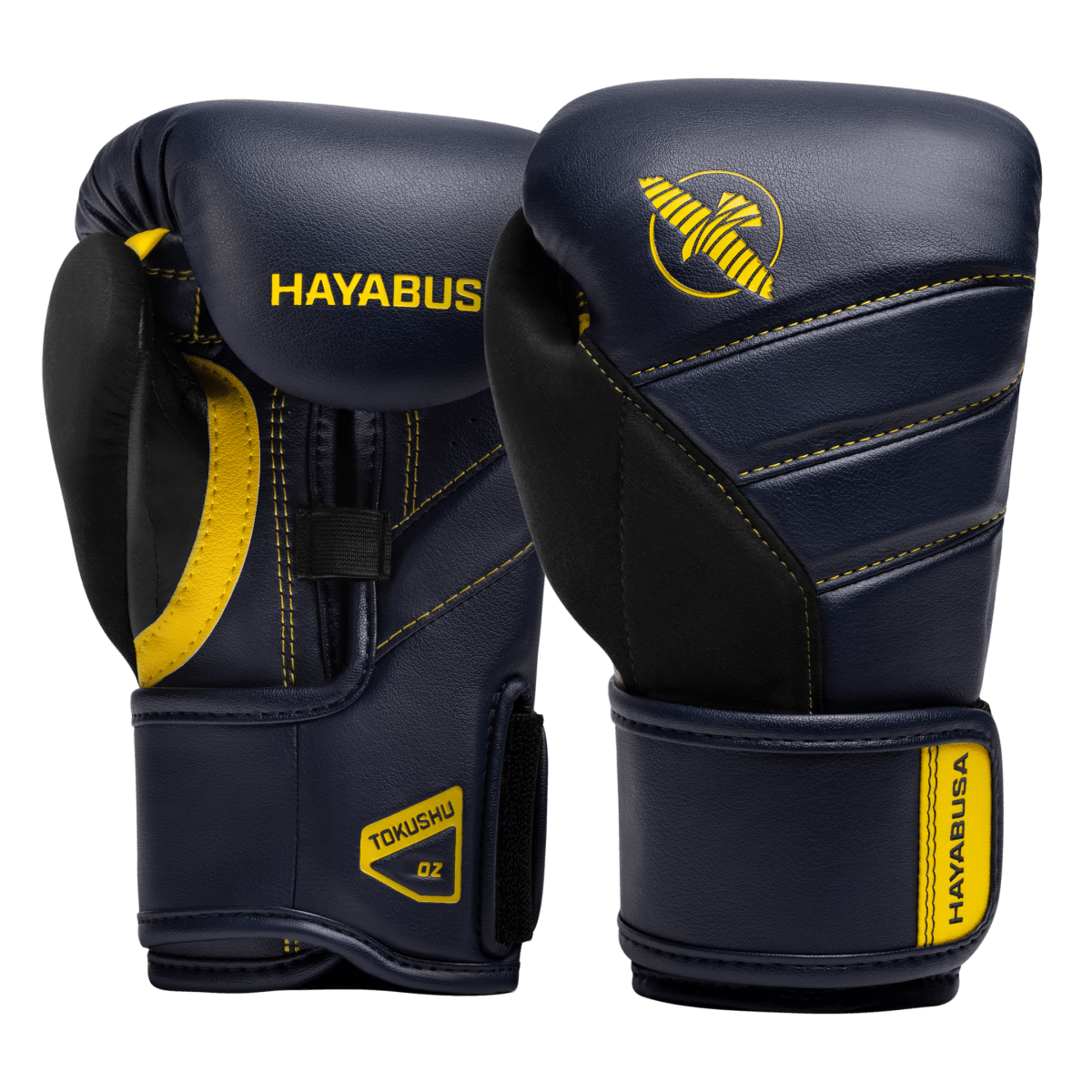 Par de luvas azul marinho com detalhes amarelos Hayabusa T3 para criança