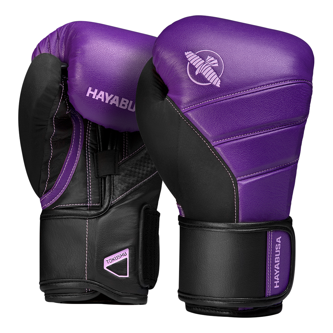Guantoni Hayabusa T3 viola con pannelli neri
