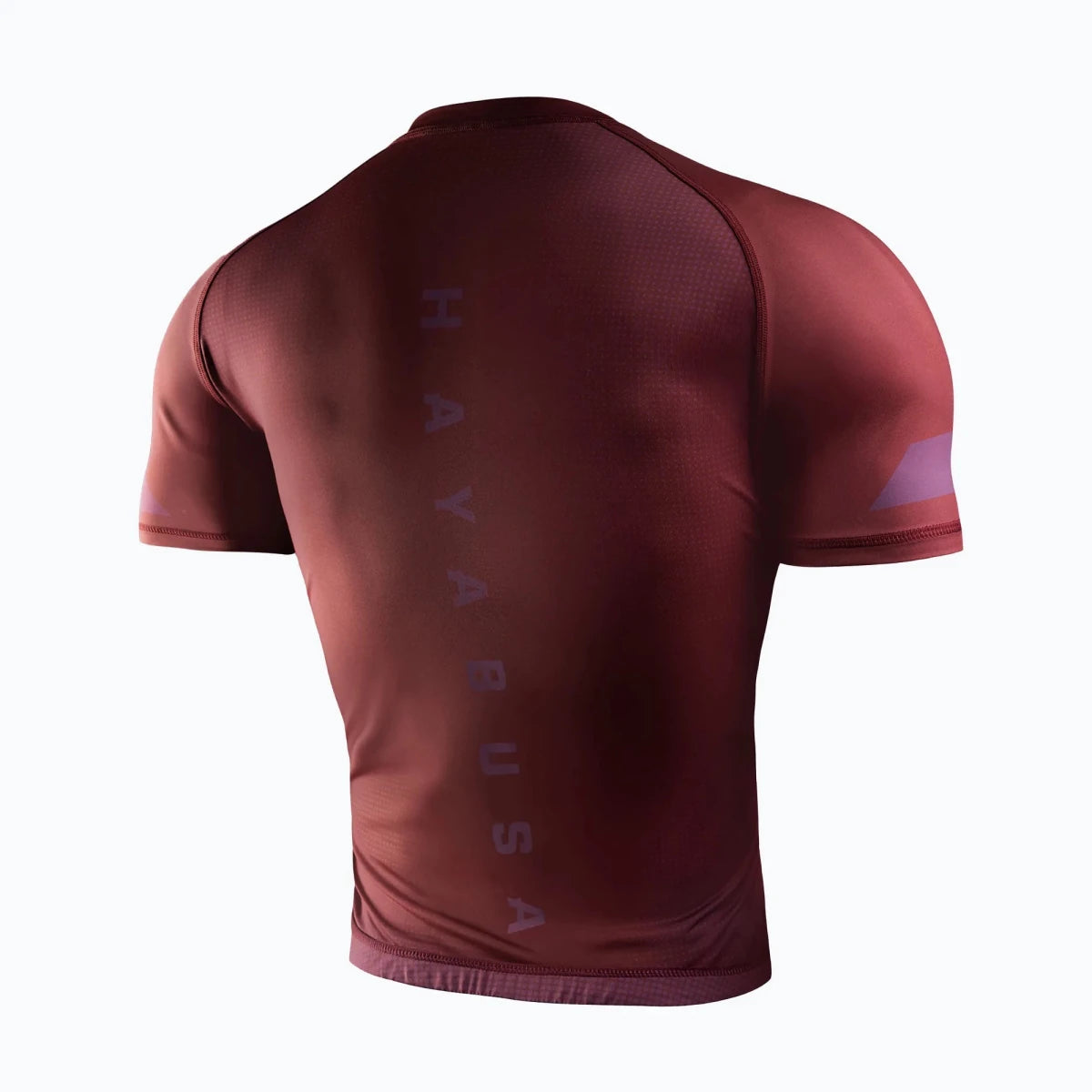 Back view burgundy Hayabusa Core technical rash guard.