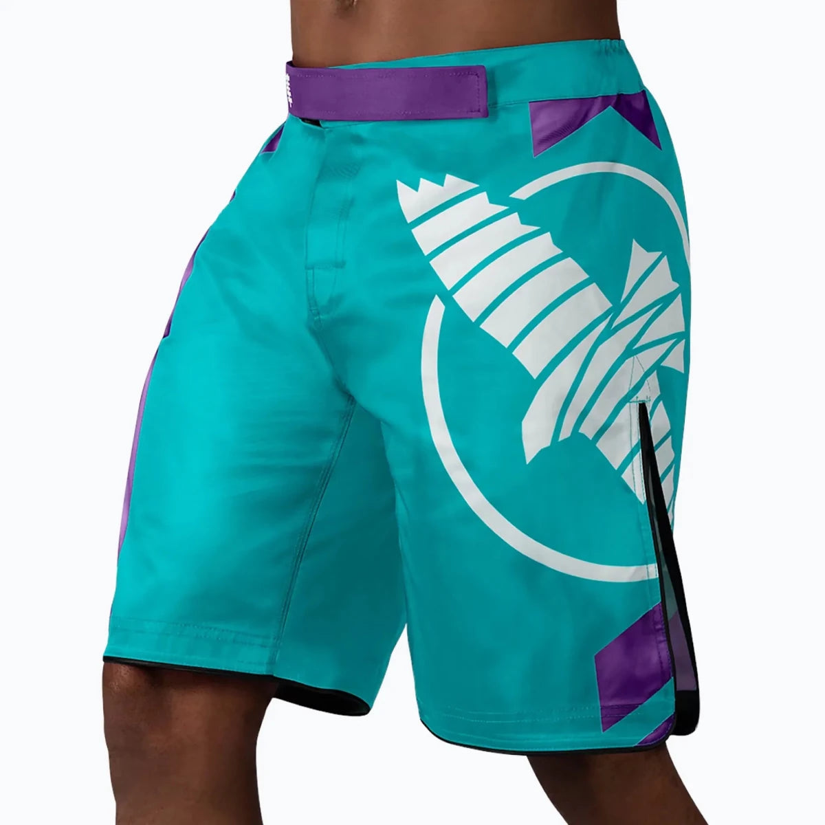 Pantalón corto Hayabusa Icon MMA, color turquesa, ajuste profesional.