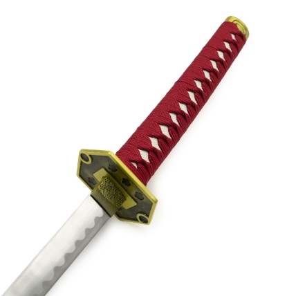 Katana Decorativa in Acciaio Inox Bordeaux e Oro