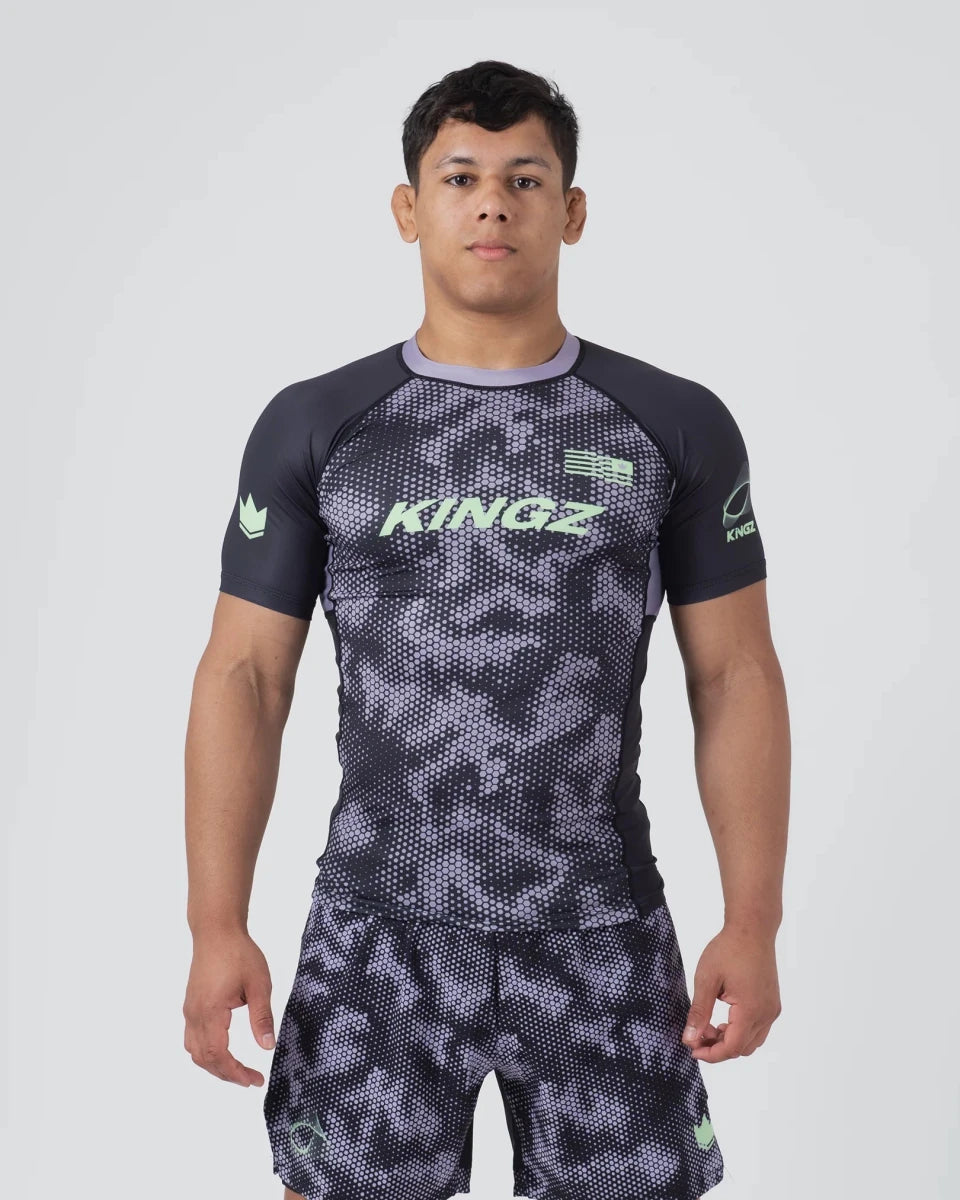 Vista frontal de la licra técnica Kingz Viper para deportes de combate y No-Gi