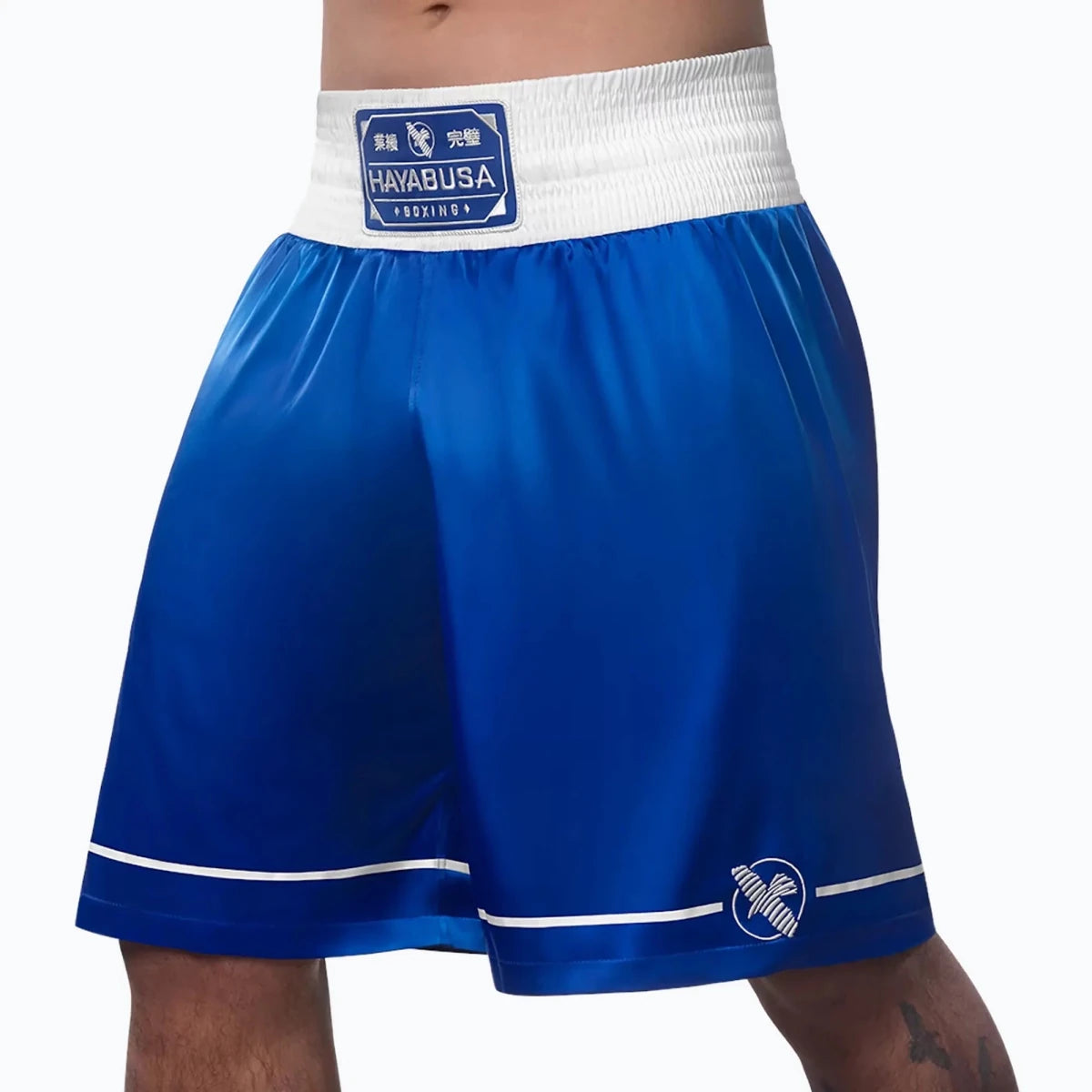 Shorts de boxe Hayabusa azul frente