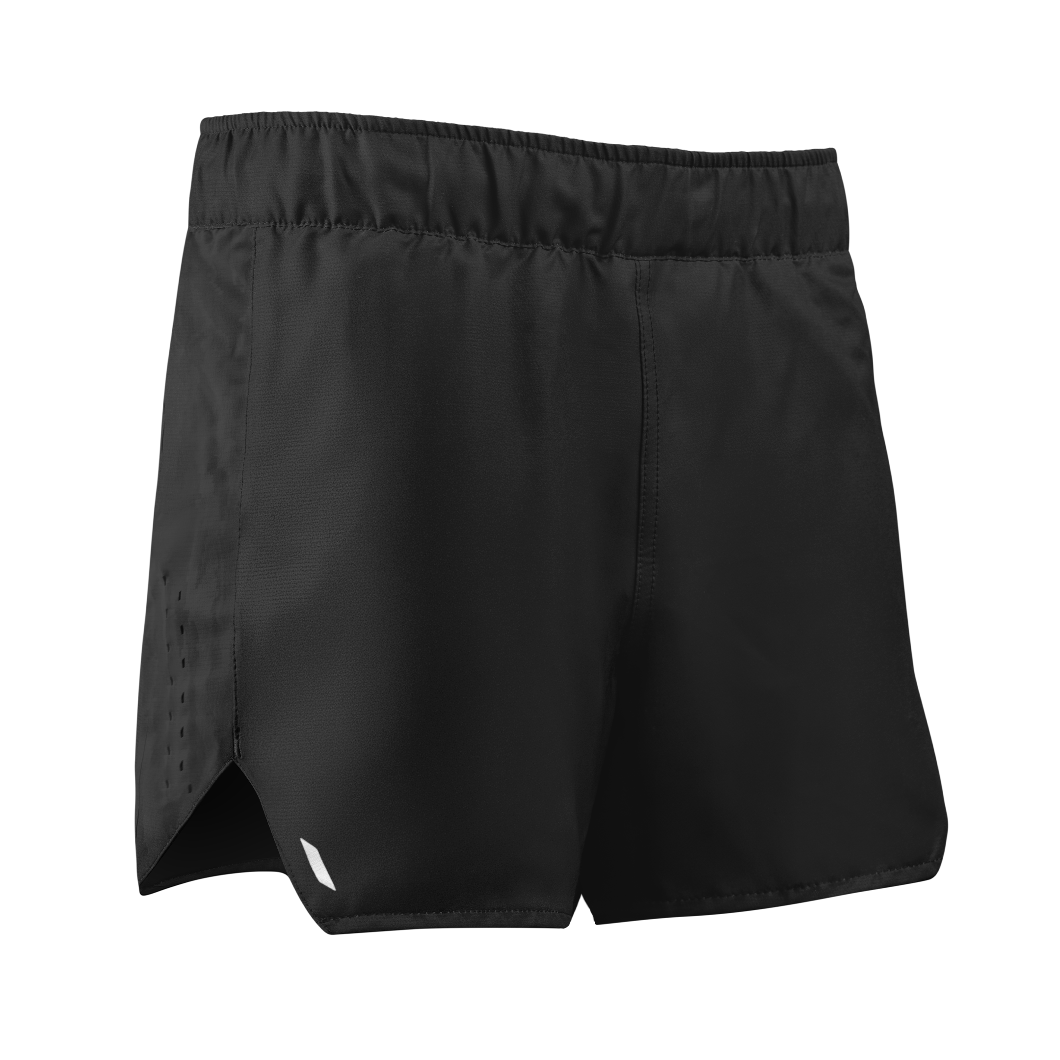 Vista frontale dei pantaloncini donna Hayabusa Apex neri, tessuto ultra-leggero per BJJ e MMA