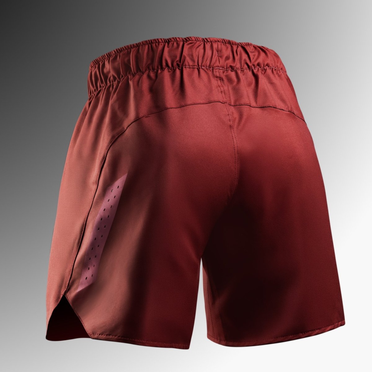 Rear view of the red Hayabusa Core shorts, breathable and tear-resistant design