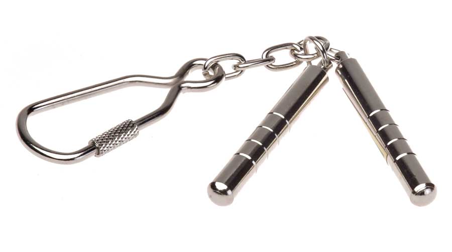 Portachiavi Arti Marziali a Forma di Sai e Nunchaku in Metallo