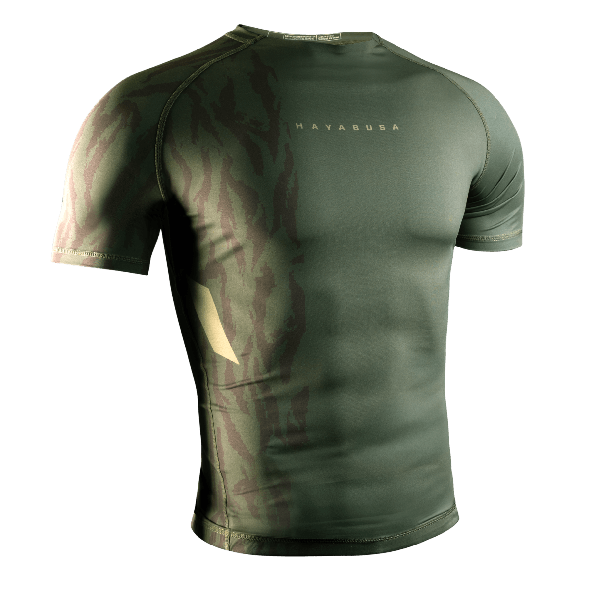 Hayabusa Apex green short-sleeved rash guard front view