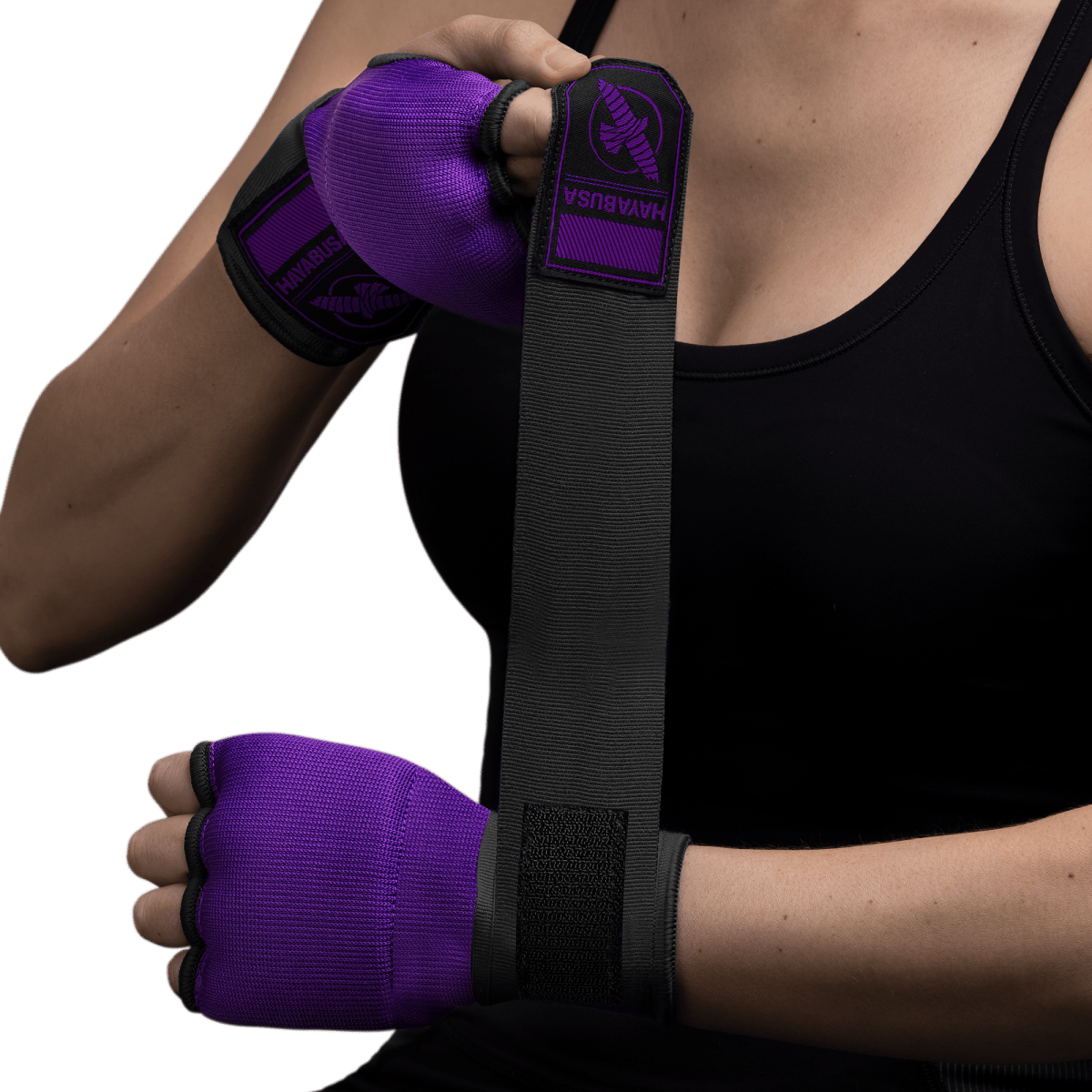 Purple and black Hayabusa Quick Wrap liner worn with a relaxed Mexican style band