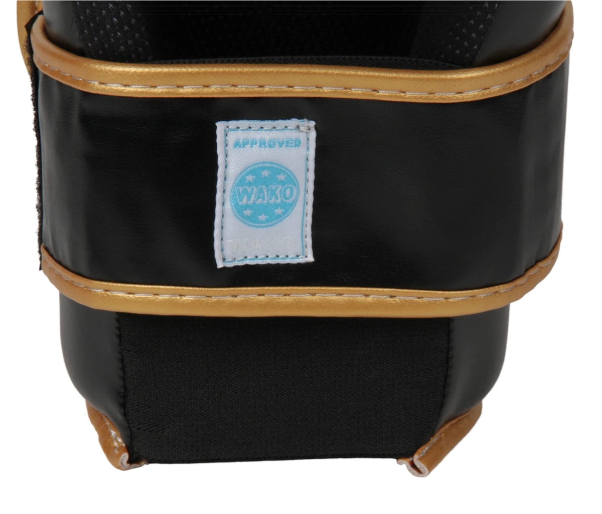 Detail of the sturdy velcro closure on the cuff of the black WAKO glove