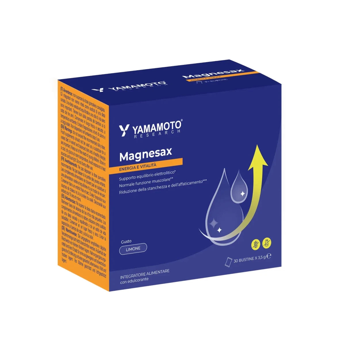 Pack de suplemento de bisglicinato de magnesio sabor limón Yamamoto Research Magnesax
